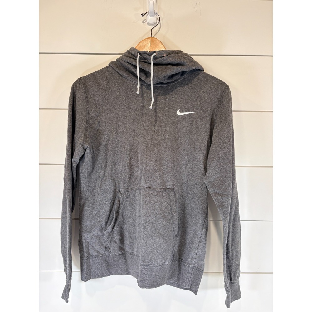 Nike‎ Swoosh Hoodie Men's Medium Gray Fleece Pullover RN56323 CA05553